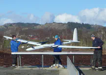 Kitemill crew placing the KM1 prototype on the launch pad.