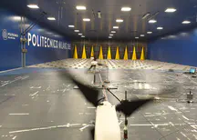 Wind turbine scale models in the [Politecnico di Milano Wind Tunnel GVPM](https://www.windtunnel.polimi.it).